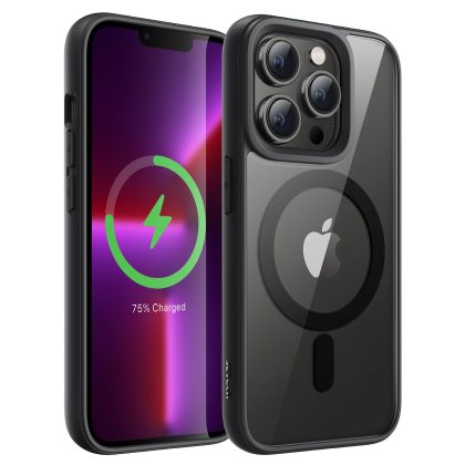 JETech Magnetic Case for iPhone 13 Pro 6.1-Inch Compatible with MagSafe, Shockproof Phone Bumper Cover, Solid Color Matte TPU Frame, Anti-Scratch Clear Back