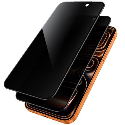 JETech Infinity Privacy Screen Protector for iPhone 17 Pro Max, 9H  3D Full Coverage Anti-Spy Tempered Glass with Auto-Align Installation Tool, Anti-Fingerprint, Case-Friendly, 2-Pack