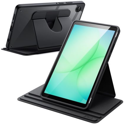 JETech Rotating Case for Samsung Galaxy Tab A11, 360 Degree Rotation Protective Stand Cover Clear Back, Multi-Angle Viewing