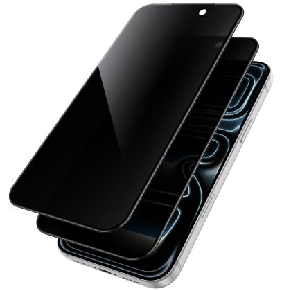 JETech Infinity Privacy Screen Protector for iPhone 17 Pro, 9H  3D Full Coverage Anti-Spy Tempered Glass with Auto-Align Installation Tool, Anti-Fingerprint, Case-Friendly, 2-Pack