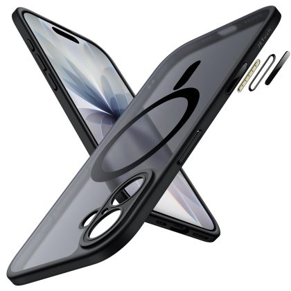 JETech Magnetic Case for iPhone 17 6.3-Inch Compatible with MagSafe, Shockproof Slim Phone Cover with Built-in Camera Control Button, Matte Translucent Back