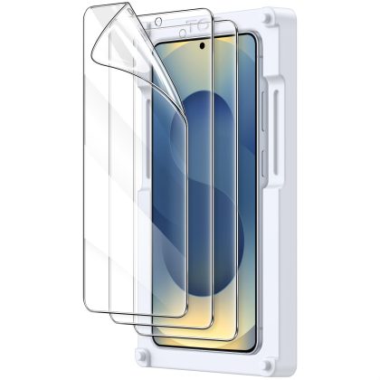 JETech Screen Protector for Samsung Galaxy S26, Flexible TPU Film with Easy Installation Tray, Fingerprint ID Compatible, HD Clear, 3-Pack