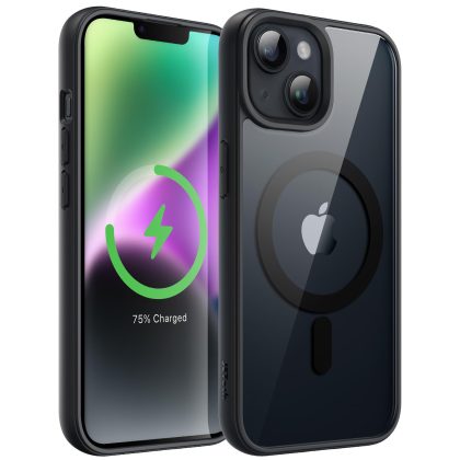 JETech Magnetic Case for iPhone 14 6.1-Inch Compatible with MagSafe, Shockproof Phone Bumper Cover, Solid Color Matte TPU Frame, Anti-Scratch Clear Back