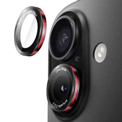 JETech Camera Lens Protector for iPhone 17 6.3-Inch, 9H Tempered Glass Metal Individual Ring Cover, Two-Tone, Easy Installation Tray, HD Clear, 1 Set