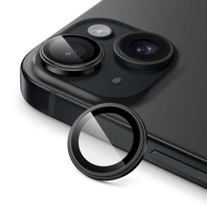 JETech Camera Lens Protector for iPhone 15 6.1-Inch and iPhone 15 Plus 6.7-Inch, 1:1 Invisible Fit, 9H Tempered Glass Metal Individual Ring Cover, Easy Installation Tray, HD Clear, 1 Set