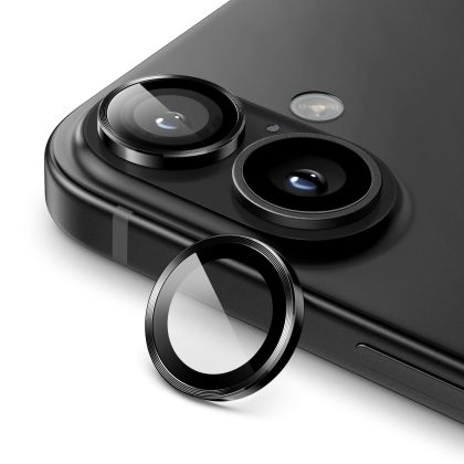 JETech Camera Lens Protector for iPhone 16 6.1-Inch and iPhone 16 Plus 6.7-Inch, 9H Tempered Glass Metal Individual Ring Cover, HD Clear, 1 Set