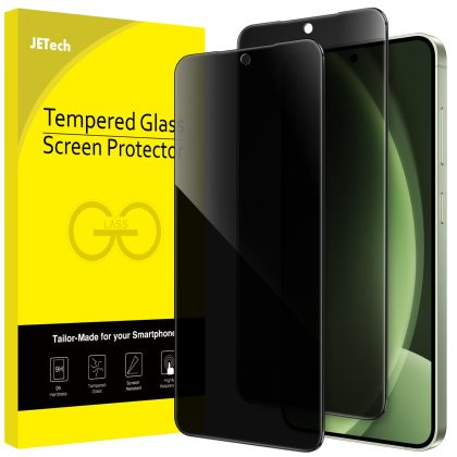 JETech Privacy Screen Protector for Samsung Galaxy S25  / S25 Plus 5G, Anti-Spy Tempered Glass Film, Fingerprint ID Compatible, 2-Pack