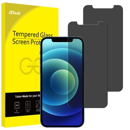 JETech Privacy Screen Protector for iPhone 12 mini 5.4-Inch, Anti Spy Tempered Glass Film, 2-Pack