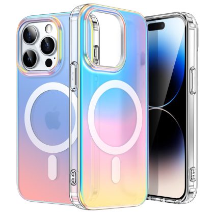 JETech Iridescent Case for iPhone 14 Pro 6.1-Inch Compatible with MagSafe, Cute Unique and Aesthetic Design, Colorful Fluorescent Translucent Back Shockproof Phone Cover