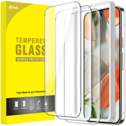 JETech Screen Protector for Google Pixel 10 Pro XL / Pixel 9 Pro XL, Tempered Glass Film with Easy Installation Tool, Fingerprint Compatible, HD Clear, 3-Pack