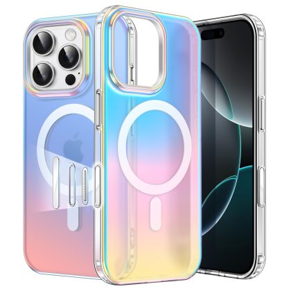 JETech Iridescent Case for iPhone 16 Pro 6.3-Inch with Camera Control Capture Button, Compatible with MagSafe, Cute Unique and Aesthetic Design, Colorful Translucent Cover