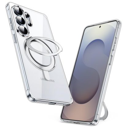 JETech 360 Degree Rotatable Ring Case for Samsung Galaxy S26 Ultra, Compatible with MagSafe, Clear Shockproof Phone Cover with Stand & Ring Holder