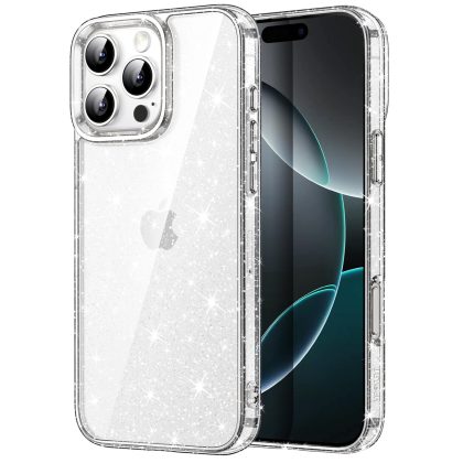 JETech Glitter Case for iPhone 16 Pro Max 6.9-Inch, Bling Sparkle Shockproof Phone Bumper Cover, Cute Sparkly for Women and Girls