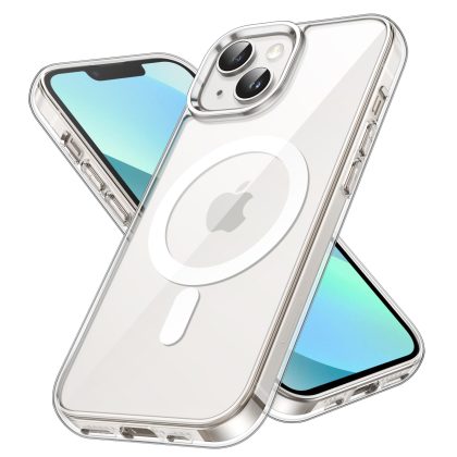 JETech Magnetic Case for iPhone 13 Mini 5.4-Inch Compatible with MagSafe Wireless Charging, Shockproof Phone Bumper Cover, Anti-Scratch Clear Back