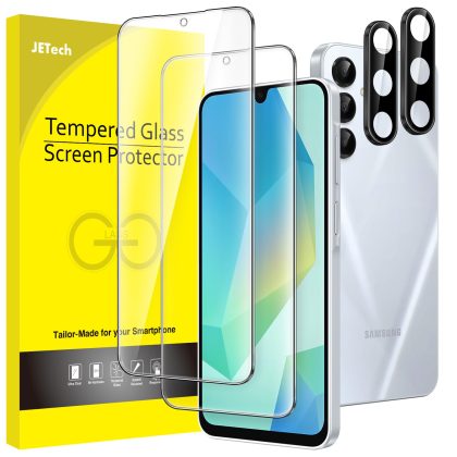 JETech Screen Protector for Samsung Galaxy A16 5G / 4G 6.7-Inch with Camera Lens Protector, Tempered Glass Film, HD Clear, 2-Pack Each