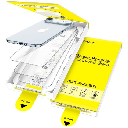 JETech Screen Protector for iPhone 17 Air, One-Step Easy Installation with Auto-Alignment Bubble Free Box, 9H Tempered Glass Film, HD-Clear, 6.5-Inch Display, 3-Pack