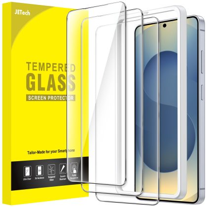 JETech Screen Protector for Samsung Galaxy S26, 9H Tempered Glass Film with Easy Installation Tool, Fingerprint ID Compatible, HD Clear, 3-Pack
