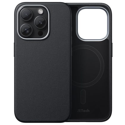 JETech Slim Case for iPhone 15 Pro 6.1-Inch Compatible with MagSafe, Soft TPU Anti-Scratch Shockproof Phone Cover with Leather Texture Design