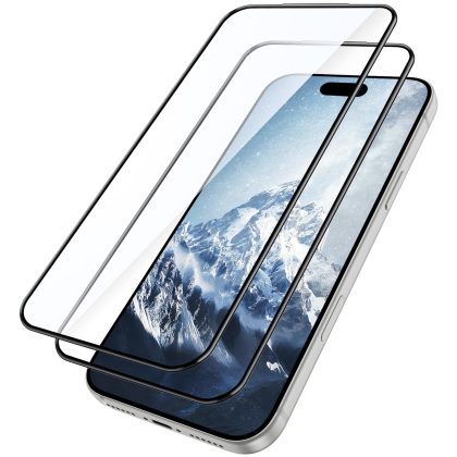 JETech Infinity Screen Protector for iPhone 17 Pro Max, 9H  3D Full Coverage Tempered Glass, Anti-Fingerprint, Auto-Align Installation, Case-Friendly, 2-Pack
