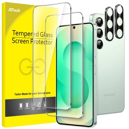JETech Screen Protector for Samsung Galaxy S25  / S25 Plus 5G with Camera Lens Protector, Tempered Glass Film, Fingerprint ID Compatible, HD Clear, 2-Pack Each