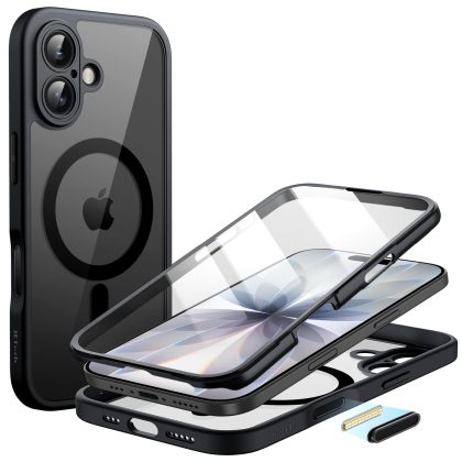 JETech Case for iPhone 17 6.3-Inch with Built-in Tempered Glass Screen Protector and Camera Control Button, Compatible with MagSafe, 360 Degree Full Body Cover