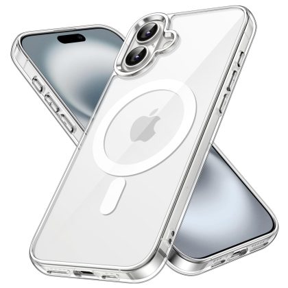 JETech Magnetic Case for iPhone 16 6.1-Inch Compatible with MagSafe, Shockproof Phone Bumper Cover, Anti-Scratch Clear Back