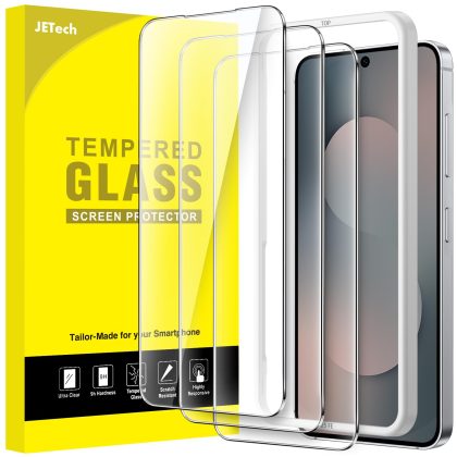 JETech Screen Protector for Samsung Galaxy S25 FE, 9H Tempered Glass Film with Easy Installation Tool, Fingerprint ID Compatible, HD Clear, 3-Pack