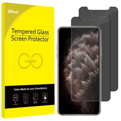 JETech Privacy Screen Protector for iPhone 11 Pro Max and iPhone Xs Max 6.5-Inch, Anti Spy Tempered Glass Film, 2-Pack