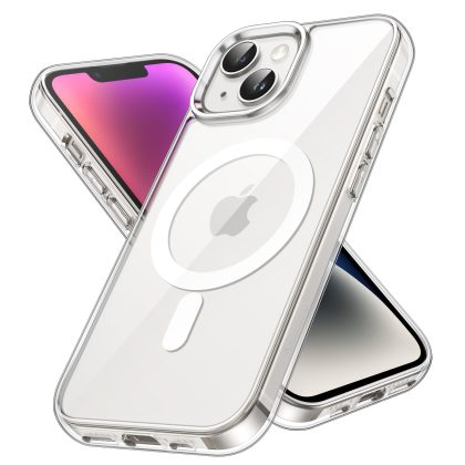 JETech Magnetic Case for iPhone 14 6.1-Inch Compatible with MagSafe Wireless Charging, Shockproof Phone Bumper Cover, Anti-Scratch Clear Back