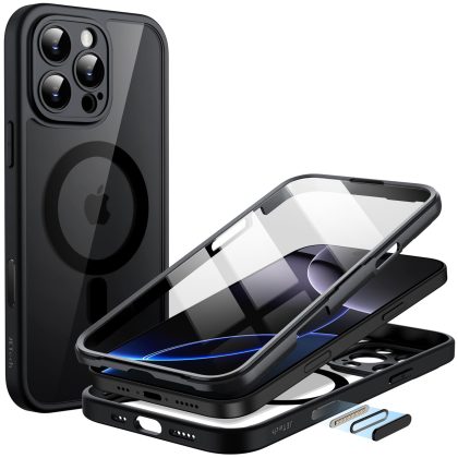 JETech Case for iPhone 16 Pro 6.3-Inch with Built-in Tempered Glass Screen Protector and Camera Control Button, Compatible with MagSafe, 360 Degree Full Body Cover