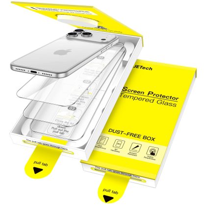 JETech Screen Protector for iPhone 17 Pro Max 6.9-Inch, One-Step Easy Installation with Auto-Alignment Bubble Free Box, 9H Tempered Glass Film, HD-Clear, 3-Pack