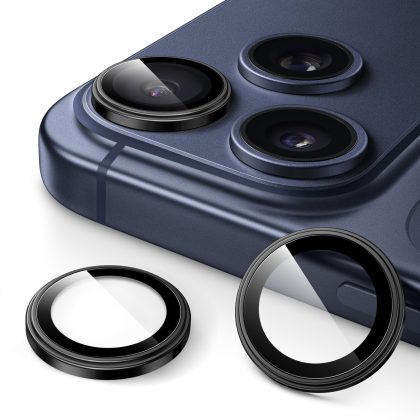JETech Camera Lens Protector for iPhone 17 Pro 6.3-Inch and iPhone 17 Pro Max 6.9-Inch, 1:1 Invisible Fit, 9H Tempered Glass Metal Individual Ring Cover, HD Clear, 1 Set