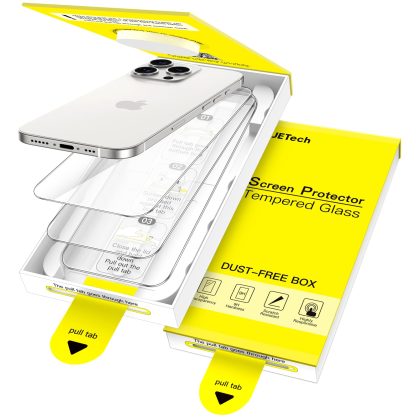 JETech Screen Protector for iPhone 16 Pro 6.3-Inch, One-Step Easy Installation with Auto-Alignment Bubble Free Box, 9H Tempered Glass Film, HD-Clear, 3-Pack