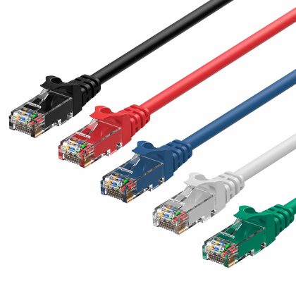 Rankie RJ45 Cat6 Snagless Ethernet Patch Cable, 5-Pack, 5-Color Combo
